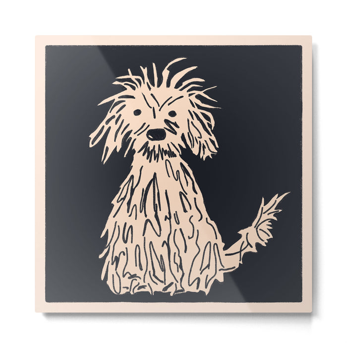 Doggy day on black Metal Print Gallery Image 1