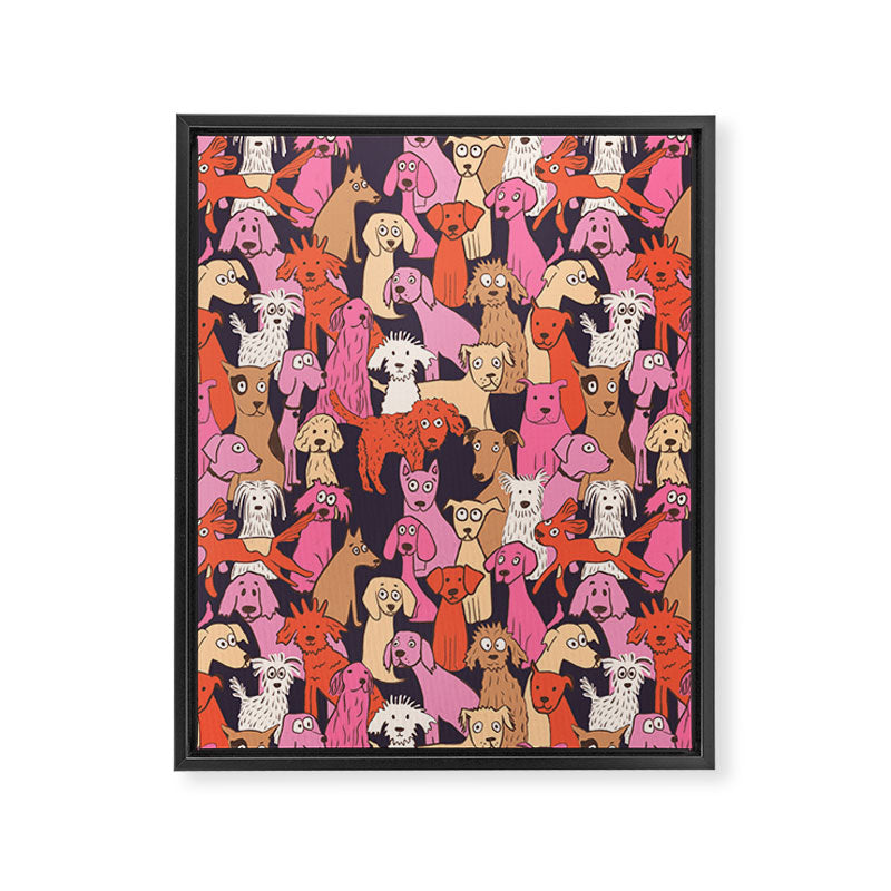 Dogs all day brights Framed Canvas Print Gallery Image 8