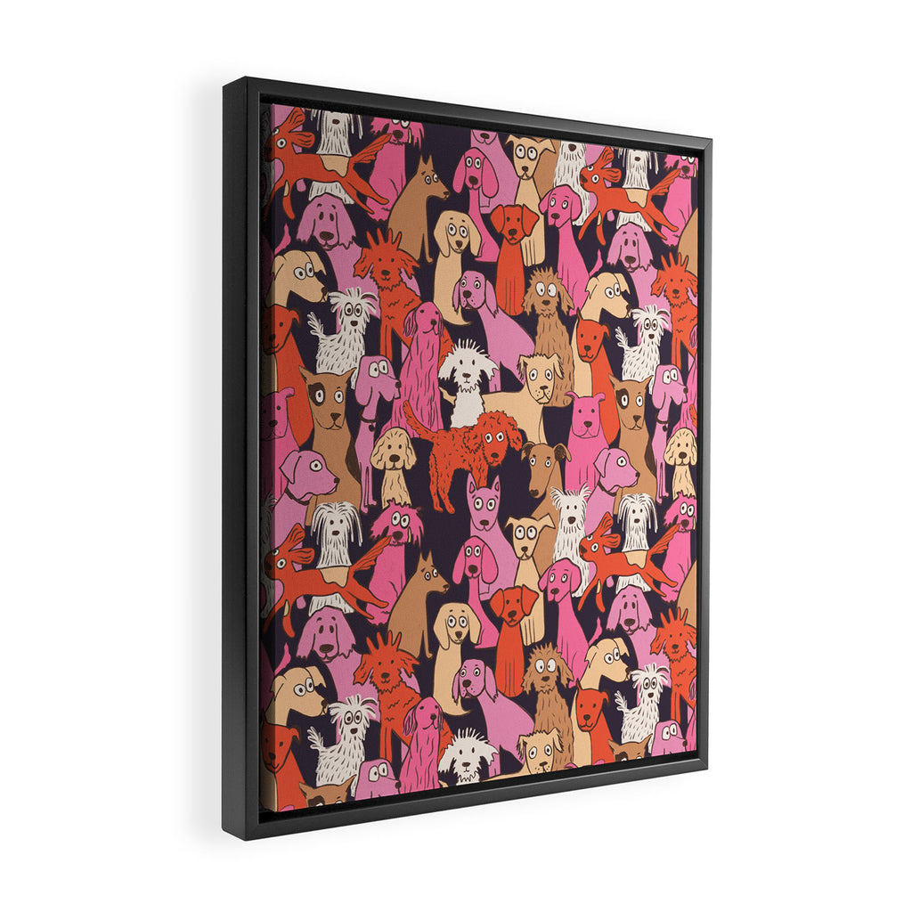 Dogs all day brights Framed Canvas Print Gallery Image 2