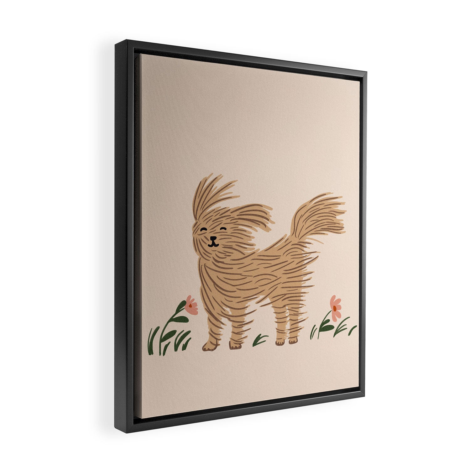 Easy breezy wind day dog Framed Canvas Print Gallery Image 2
