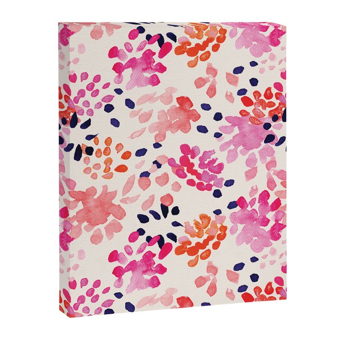Flower abstract, watercolor floral pattern Canvas Print Gallery Image 1