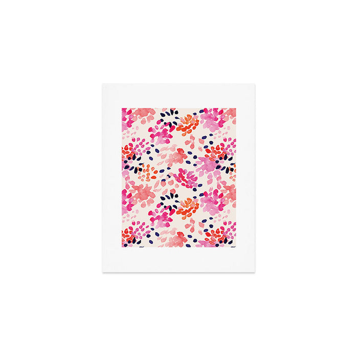 Flower abstract, watercolor floral pattern Art Print Gallery Image 1