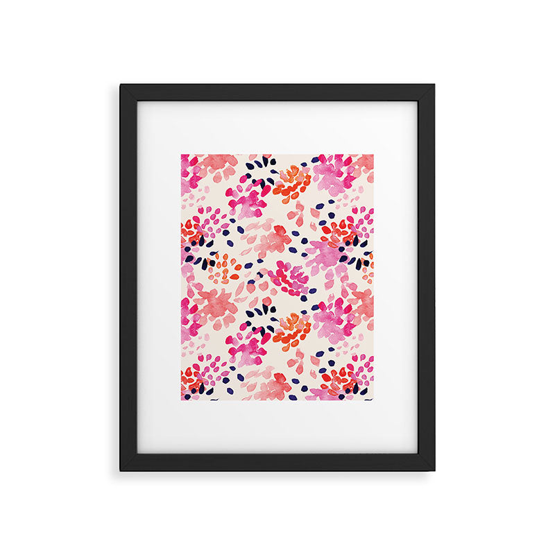 Flower abstract, watercolor floral pattern Framed Art Print Gallery Image 6