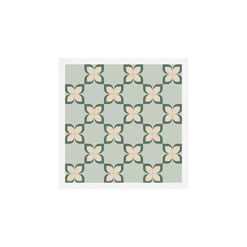 Flower check blue green Art Print Gallery Image 1
