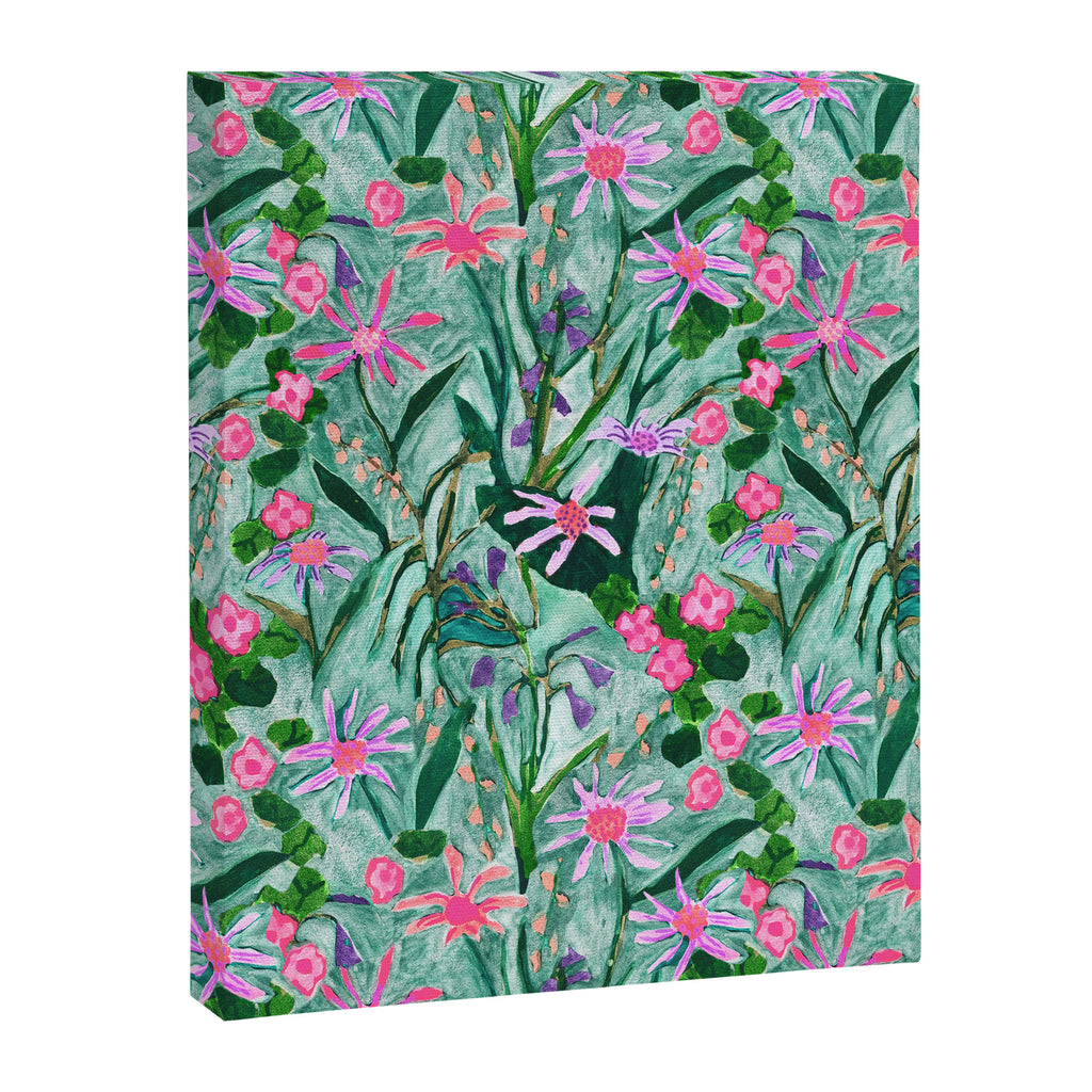 Flower garden hand painted floral pattern Canvas Print Gallery Image 6