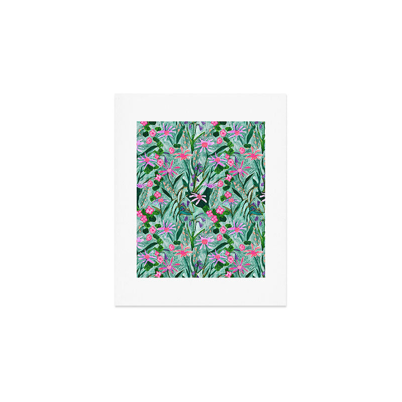 Flower garden hand painted floral pattern Art Print Gallery Image 1