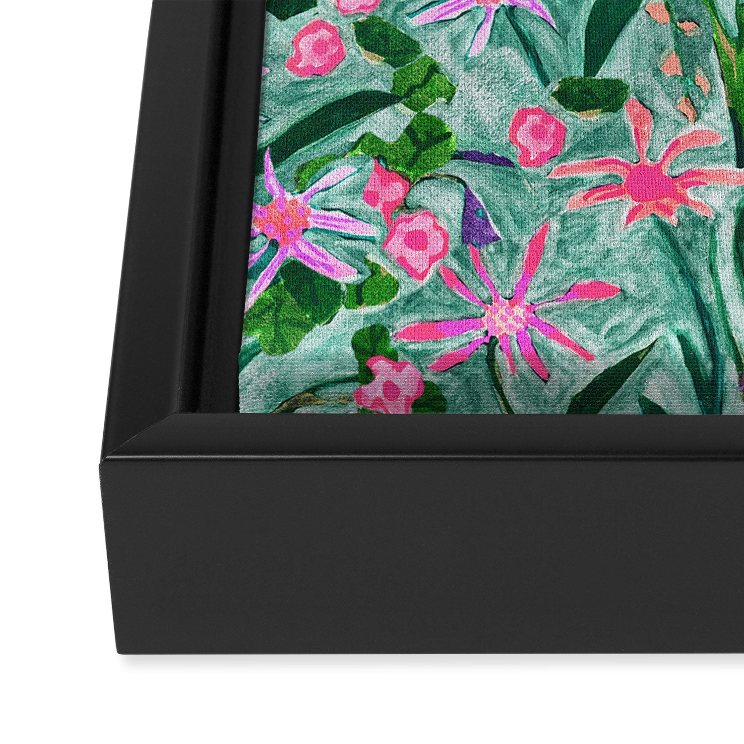 Flower garden hand painted floral pattern Framed Canvas Print Gallery Image 3