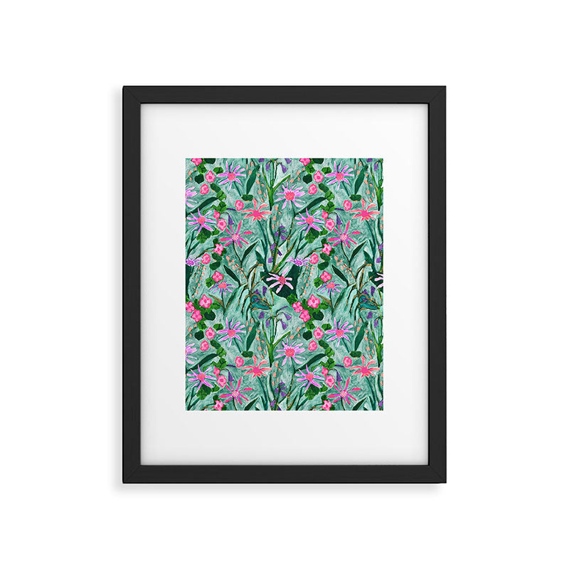 Flower garden hand painted floral pattern Framed Art Print Gallery Image 5