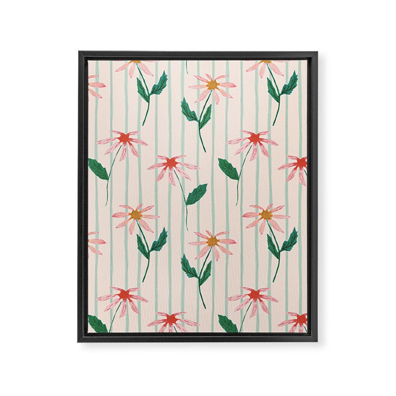 Flowers and stripes Framed Canvas Print Gallery Image 8