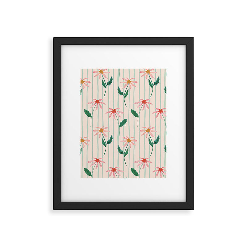 Flowers and stripes Framed Art Print Gallery Image 6