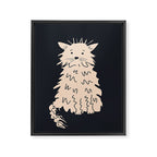 Fluffy cat on black Framed Canvas Print Gallery Image 8