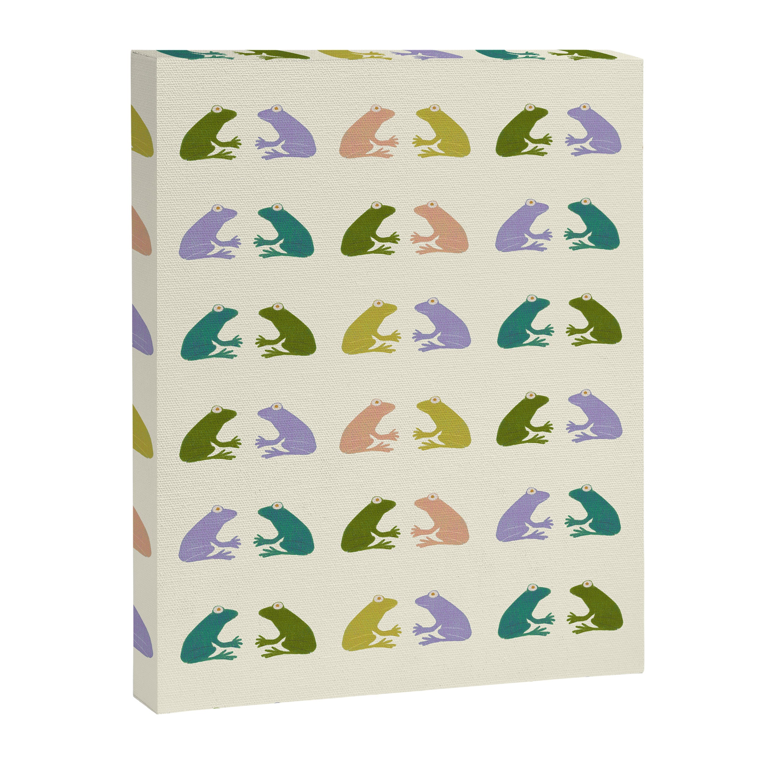 Frog friends pattern on cream Canvas Print Gallery Image 8