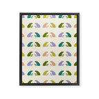 Frog friends pattern on cream Framed Canvas Print Gallery Image 8