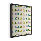 Frog friends pattern on cream Framed Canvas Print Gallery Image 2