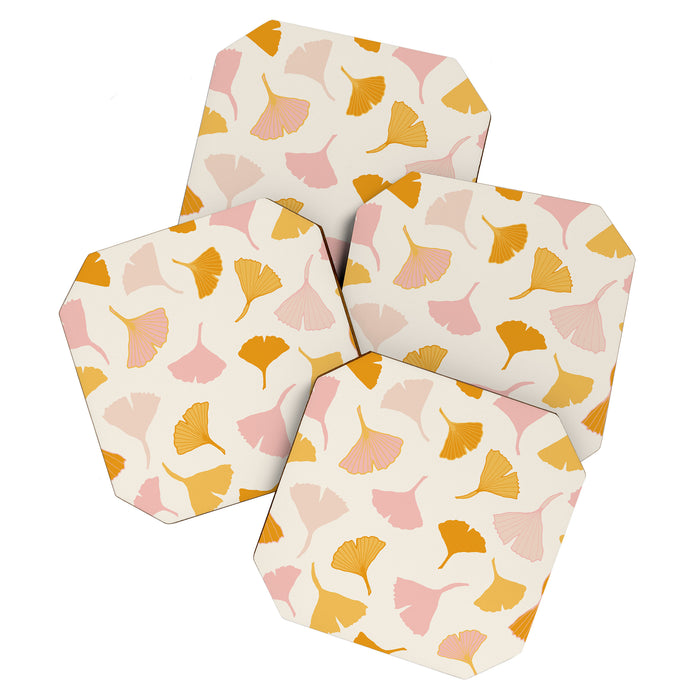 Ginko leaf pattern 2 Coaster Gallery Image 1