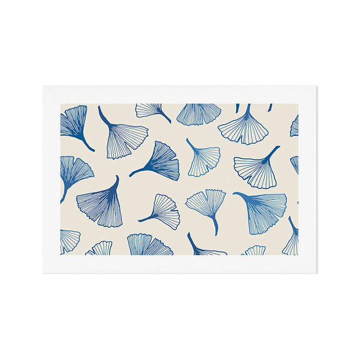 Ginko leaves blue Art Print Gallery Image 1