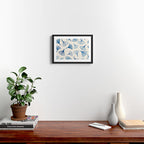 Ginko leaves blue Framed Art Print Gallery Image 2