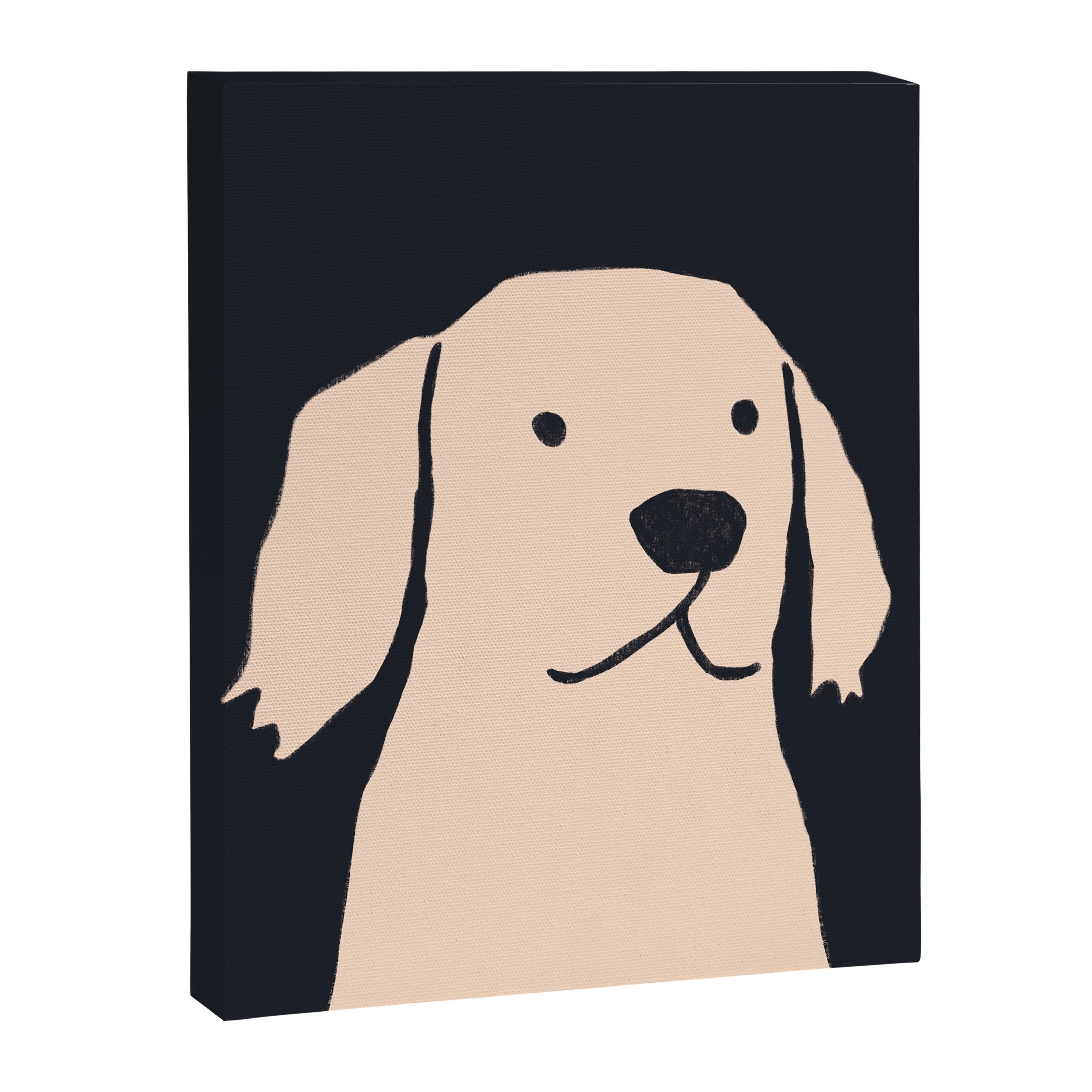 Golden retriever black and white version Canvas Print Gallery Image 8