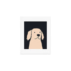 Golden retriever black and white version Art Print Gallery Image 1