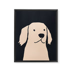 Golden retriever black and white version Framed Canvas Print Gallery Image 8