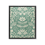 Green blossom floral botanical pattern Framed Canvas Print Gallery Image 8