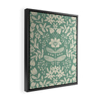 Green blossom floral botanical pattern Framed Canvas Print Gallery Image 2