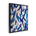 Gum leaves pattern in blue Framed Canvas Print Gallery Image 2