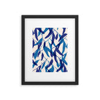 Gum leaves pattern in blue Framed Art Print Gallery Image 6