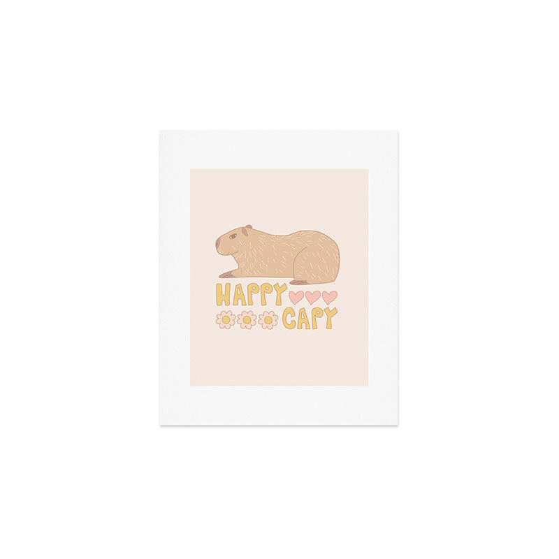 Happy capybara Art Print Gallery Image 1