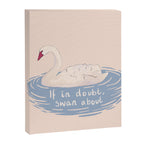 If in doubt, swan about, cute swan drawing Canvas Print Gallery Image 8