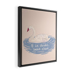 If in doubt, swan about, cute swan drawing Framed Canvas Print Gallery Image 2