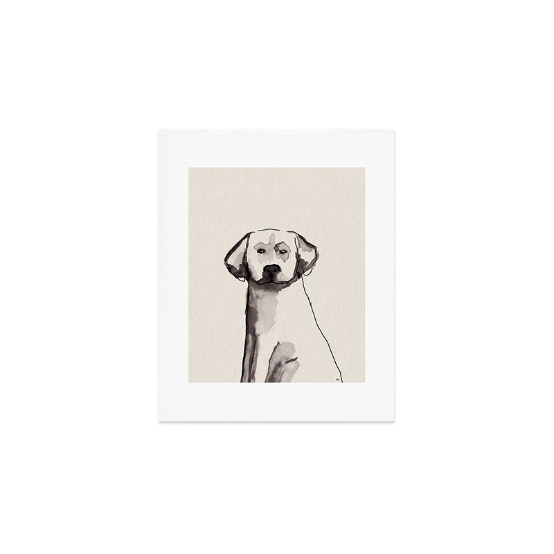 Lab love watercolor painting of a labrador dog Art Print Gallery Image 1