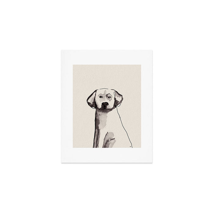 Lab love watercolor painting of a labrador dog Art Print Gallery Image 1