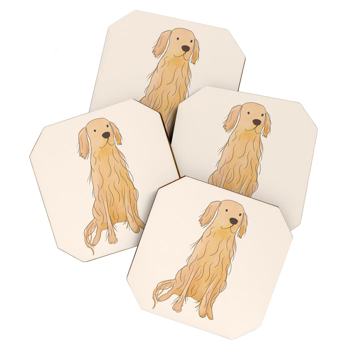 Life is golden dog drawing Coaster Gallery Image 1