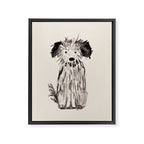 Little cutie, watercolor painting of a scruffy dog Framed Canvas Print Gallery Image 8