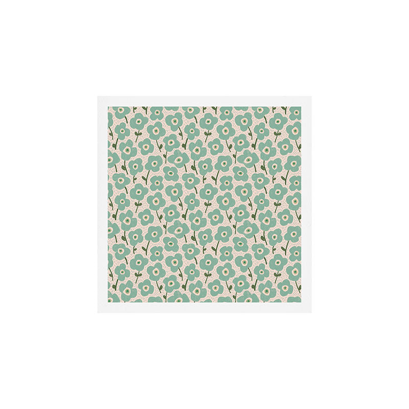 Little flowers aqua Art Print Gallery Image 1