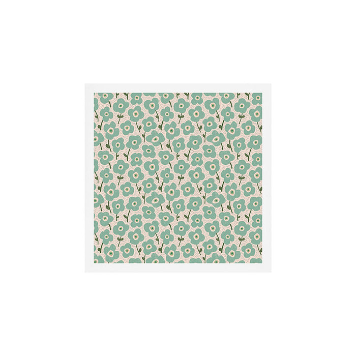 Little flowers aqua Art Print Gallery Image 1