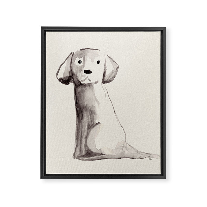 Little pup watercolor dog painting  Framed Canvas Print Gallery Image 8