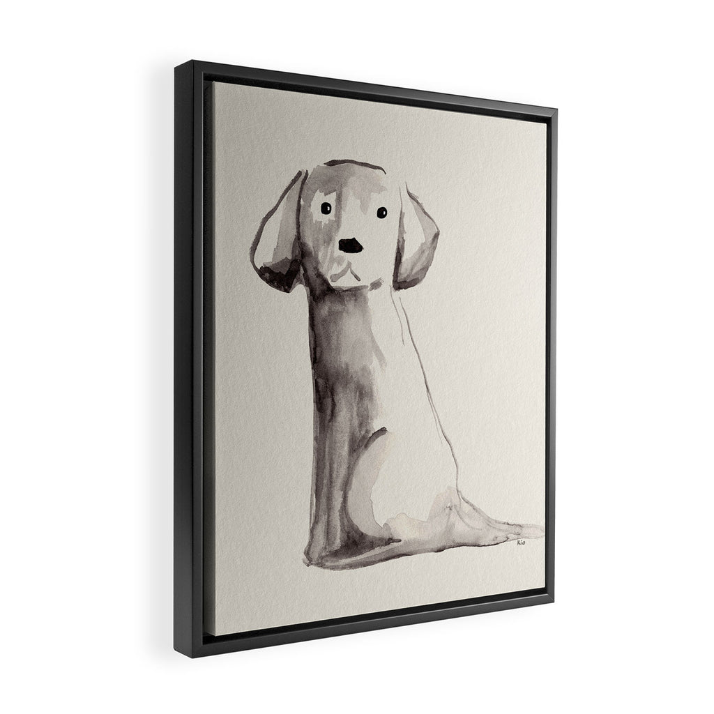 Little pup watercolor dog painting  Framed Canvas Print Gallery Image 2