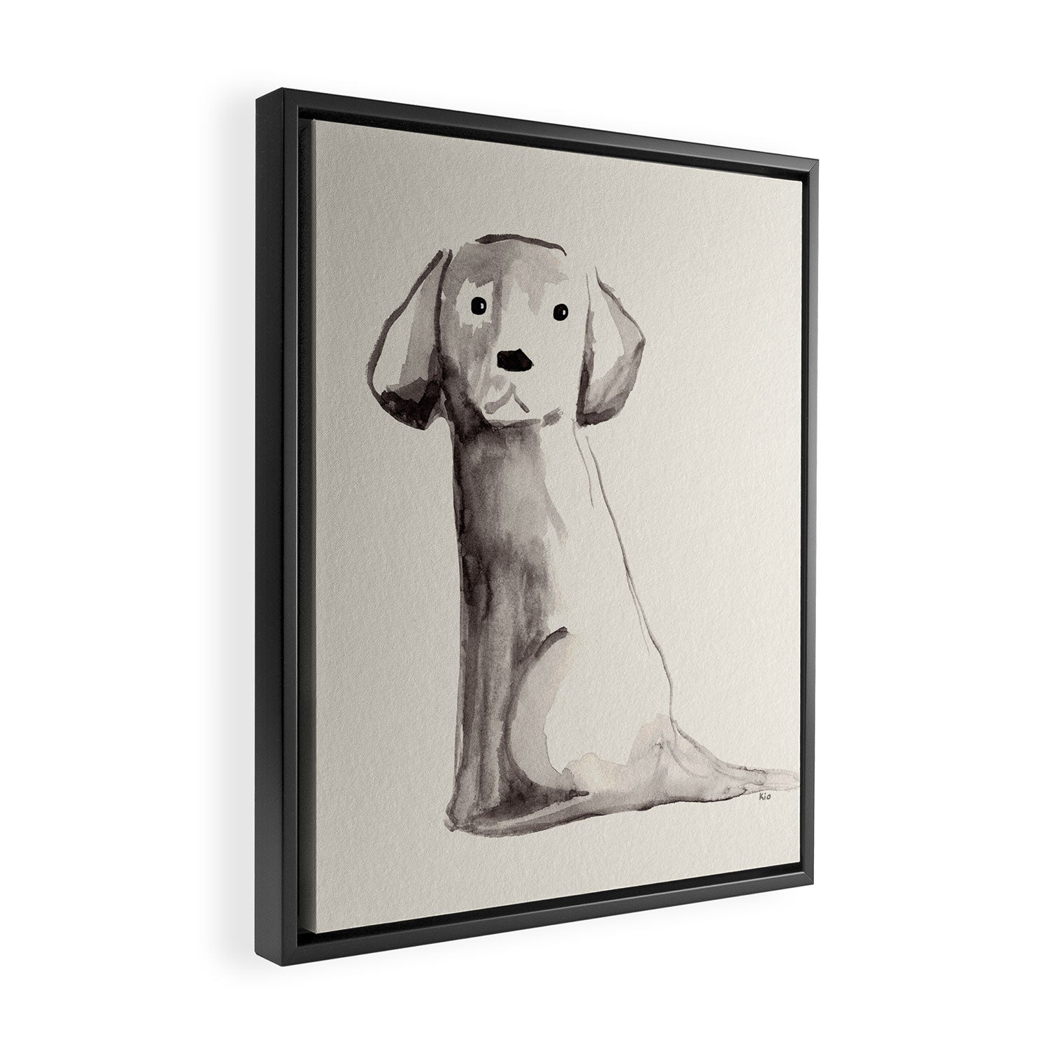 Little pup watercolor dog painting  Framed Canvas Print Gallery Image 2