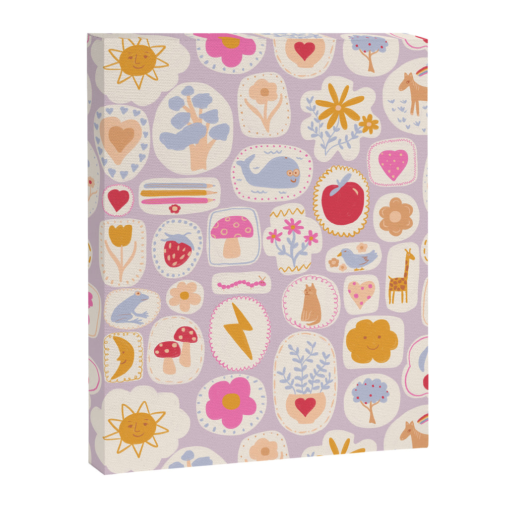Little treasures, fun hand drawn pattern Canvas Print Gallery Image 8