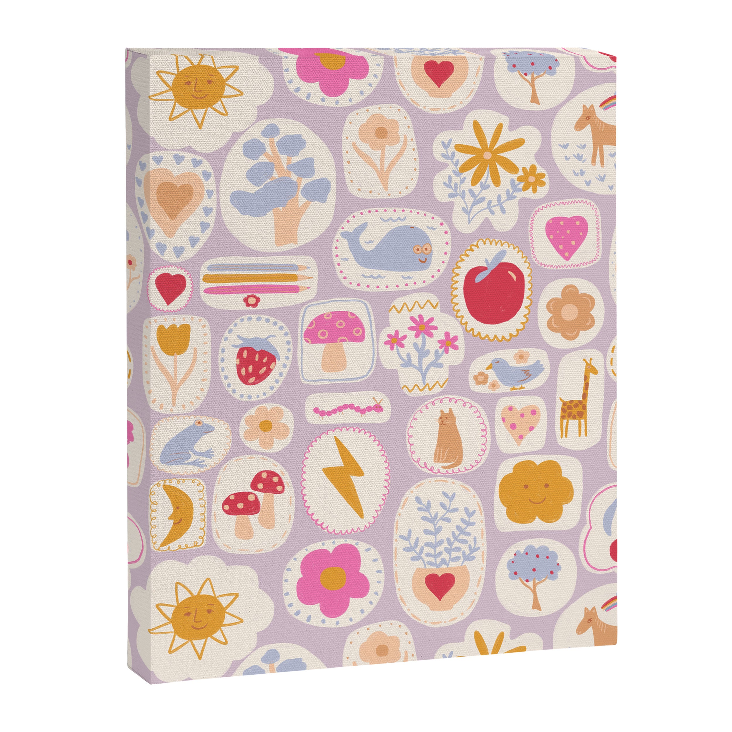 Little treasures, fun hand drawn pattern Canvas Print Gallery Image 8