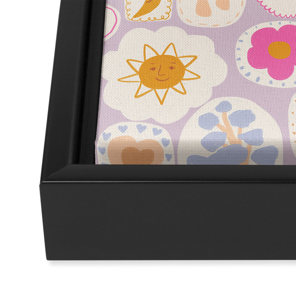 Little treasures, fun hand drawn pattern Framed Canvas Print Gallery Image 3