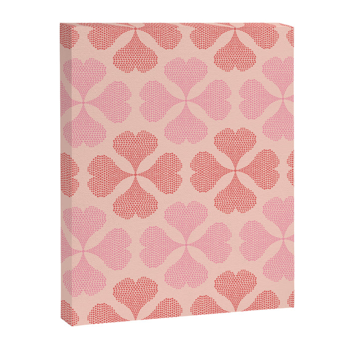 Lucky in love heart clover pattern red and pink Canvas Print Gallery Image 1