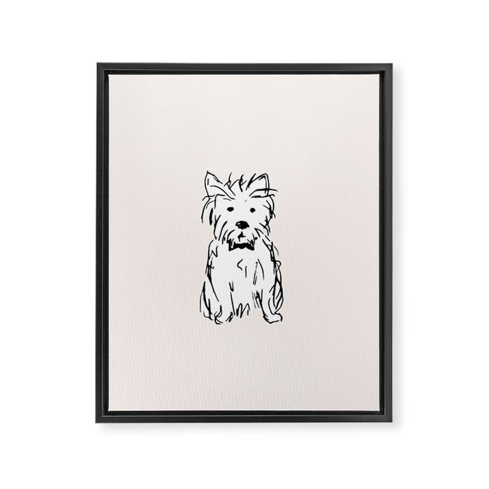 Milo the dog Framed Canvas Print Gallery Image 1