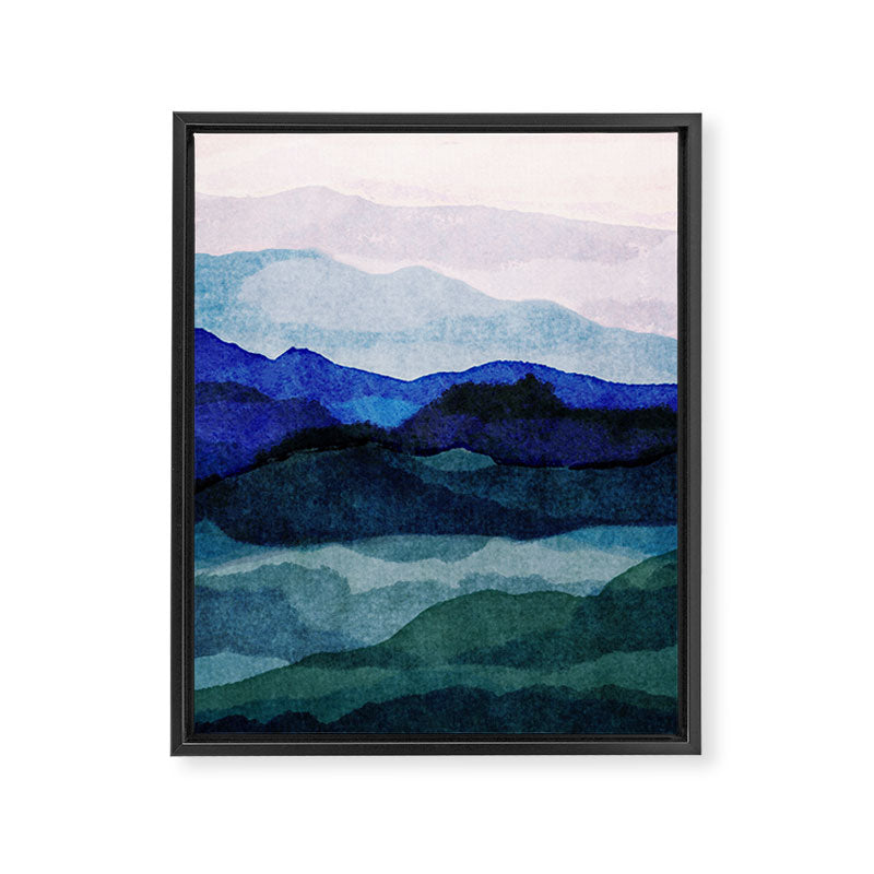 Misty morning blue hills abstract Framed Canvas Print Gallery Image 6