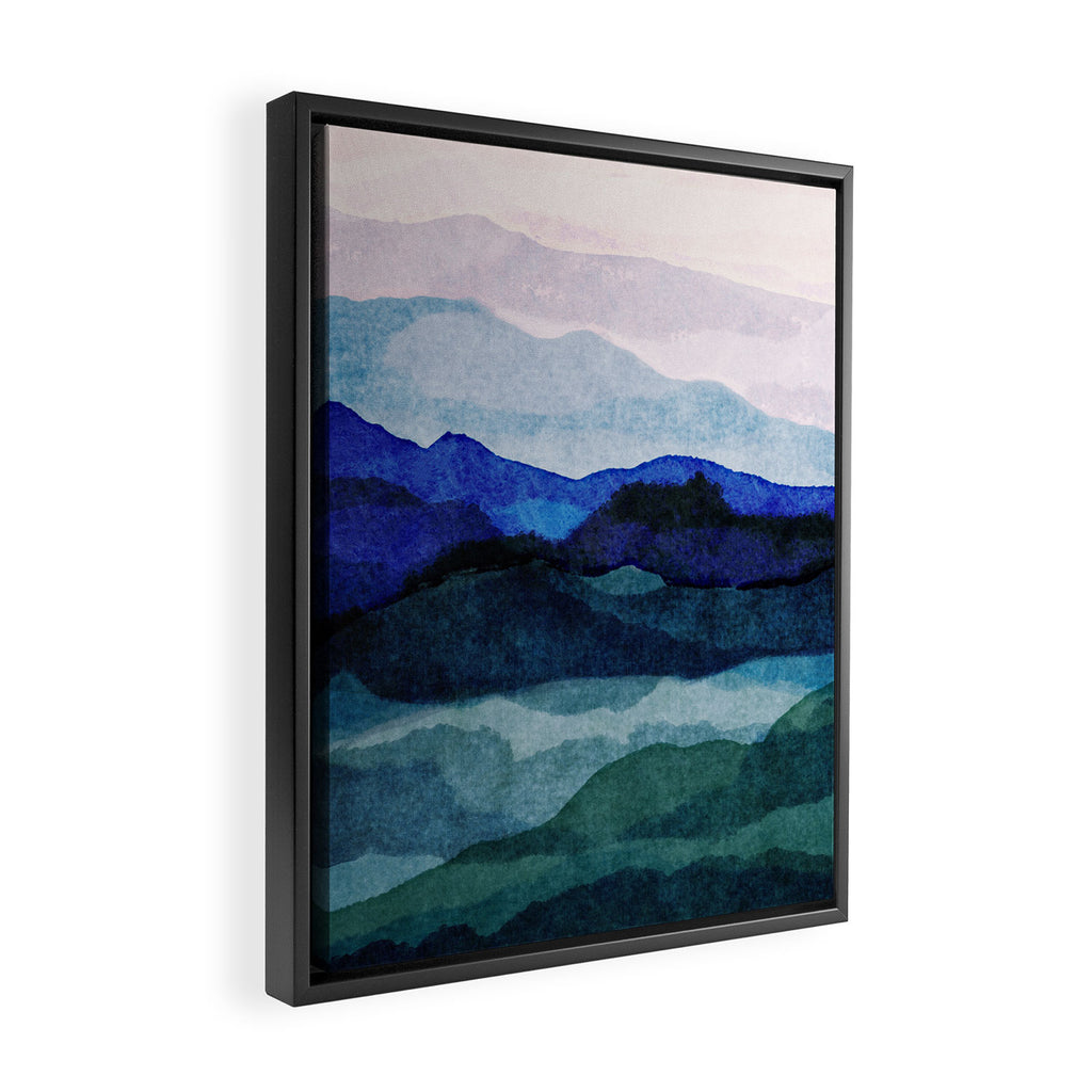 Misty morning blue hills abstract Framed Canvas Print Gallery Image 2
