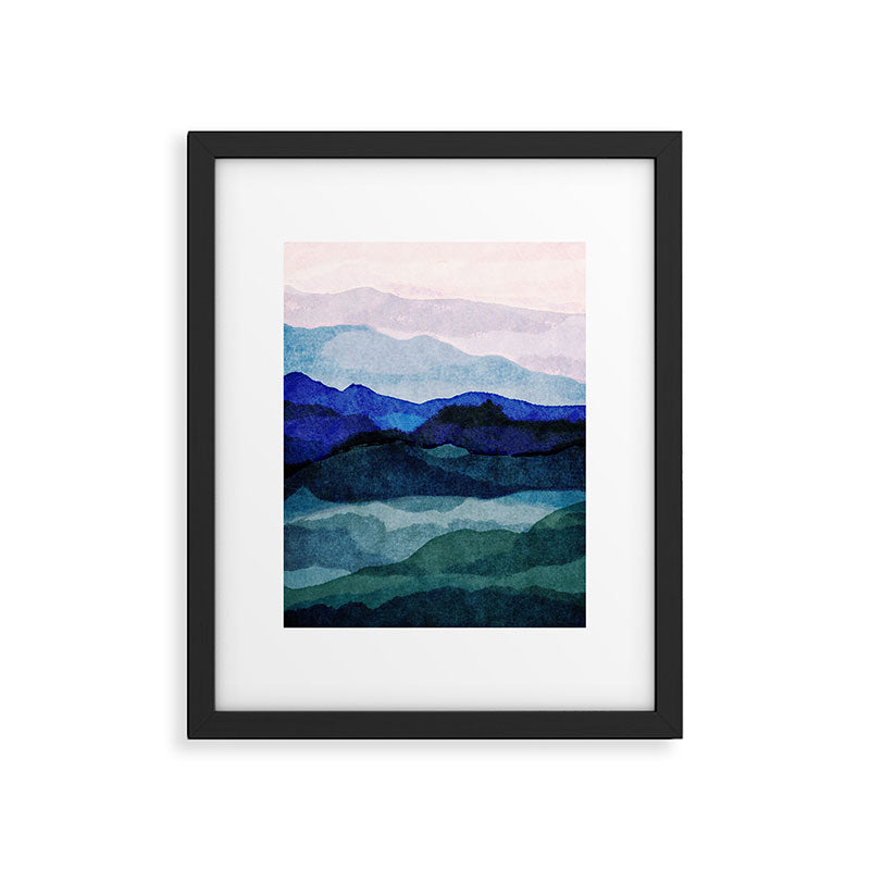 Misty morning blue hills abstract Framed Art Print Gallery Image 5