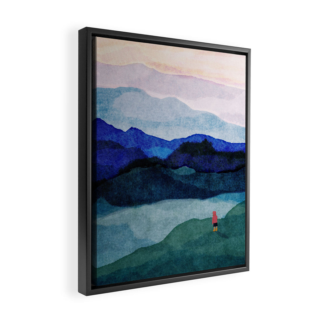 Morning walk and yellow boots Framed Canvas Print Gallery Image 2