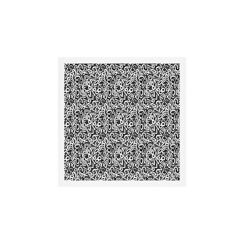 Numbers pattern in black and white Art Print Gallery Image 1